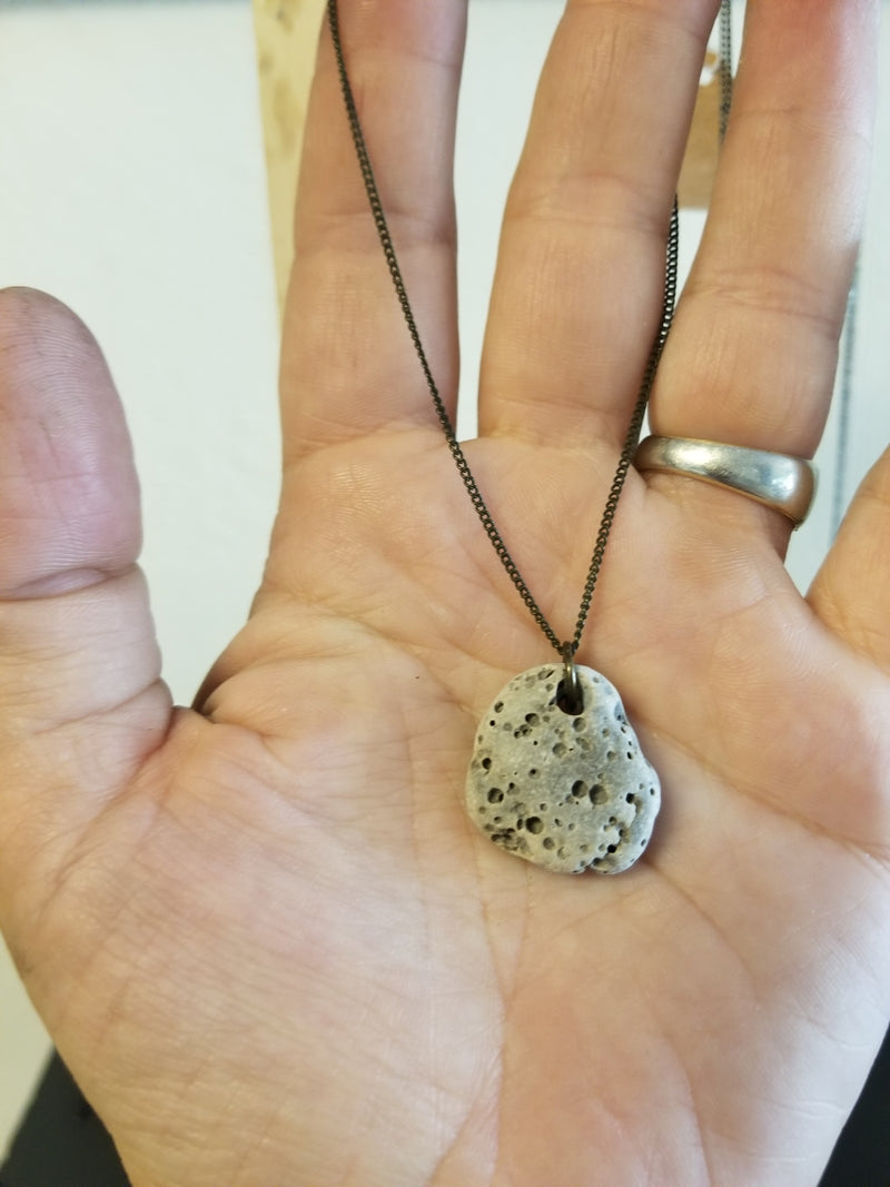 Simple River Stone Necklace - Lake Michigan Stones