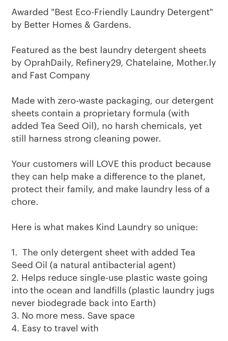 Kind Zero Waste Laundry Detergent Sheets - 60 loads