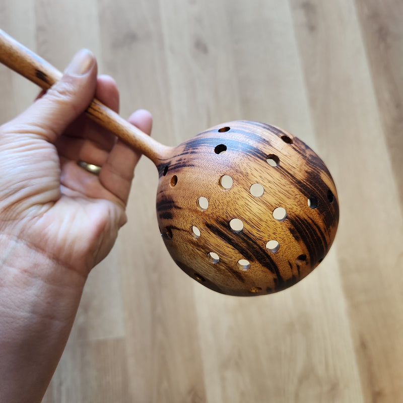 Tropical Hardwood Serving Strainer - Fair Trade - Sustainably Harvested