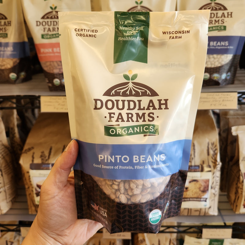 Doudlah Farms Organics Pinto Beans - grown in Evansville, WI - 1 lb
