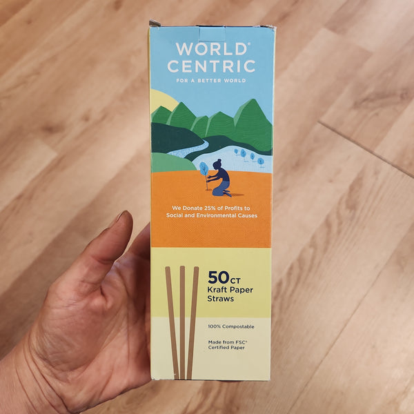 Kraft Paper Straws by World Centric - 50 straws