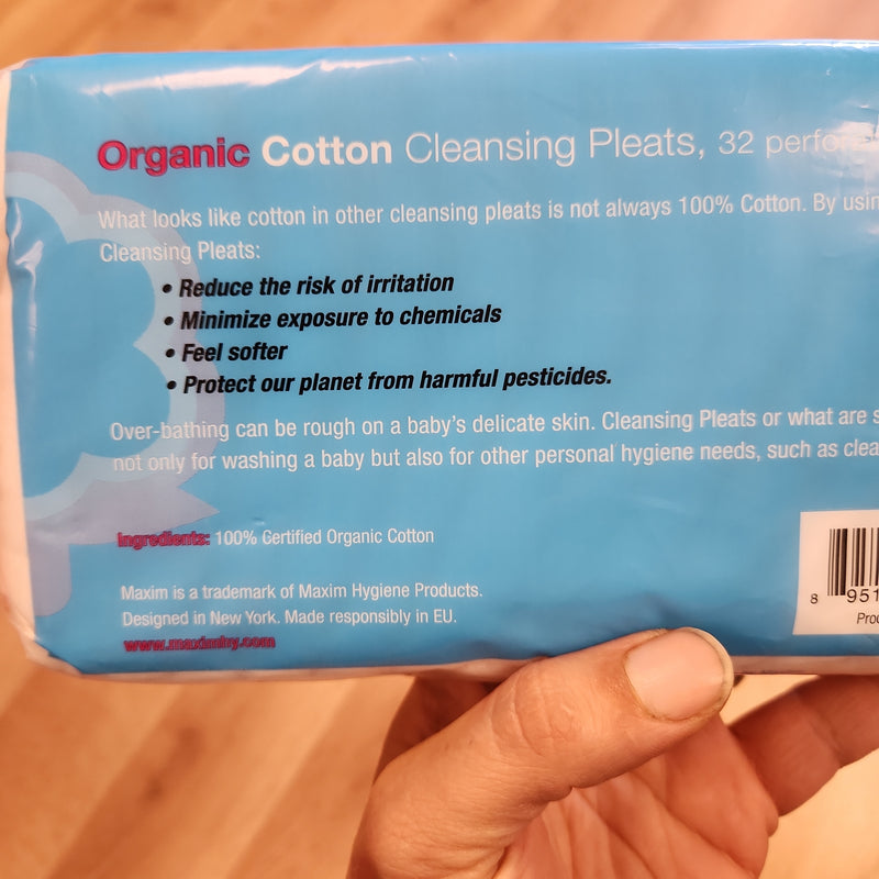 Maxim Organic Cotton Cleansing Pleats - 32 ct.
