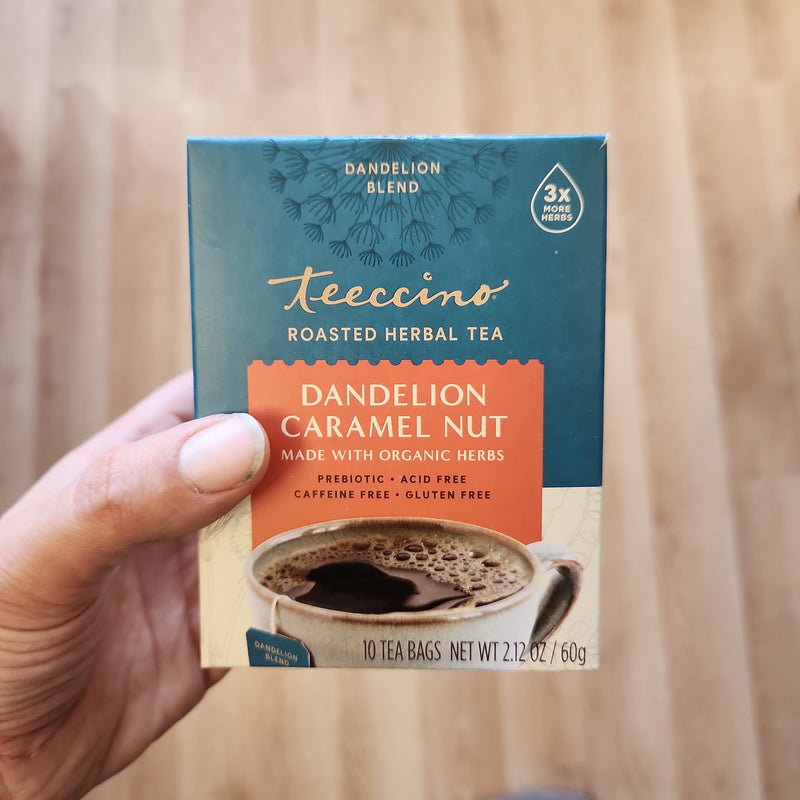 Teeccino Roasted Herbal Tea - Dandelion Caramel Nut - 10 tea bags