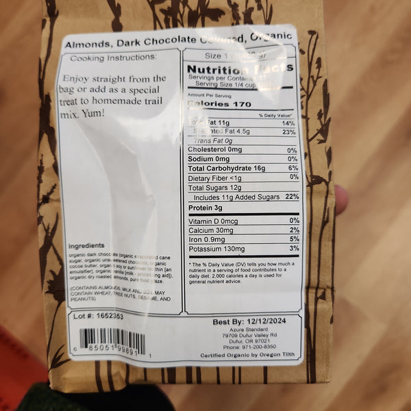 Organic Chocolate Almonds - 1 lb