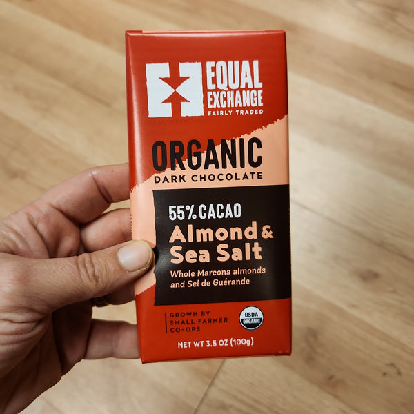 Equal Exchange Dark Chocolate With Almonds and Sea Salt Bar