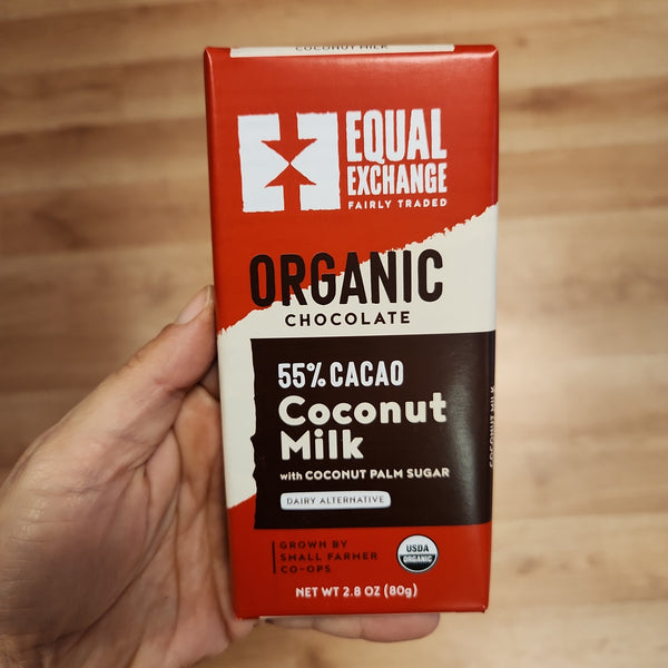 Equal Exchange Coconut Milk 55% Chocolate Bar - Dairy Alternative - 2.8 oz.