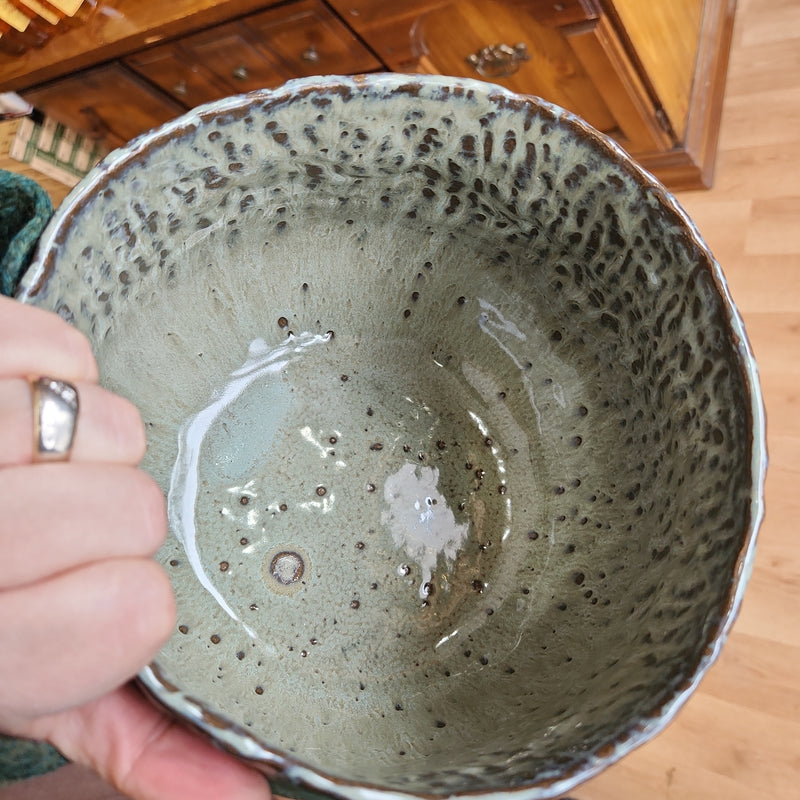 Large Lichen Pot - handbuilt - one of a kind