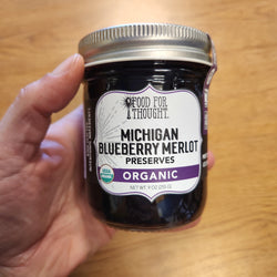 Organic Michigan Blueberry Merlot Preserves - Food For Thought - 9 oz.