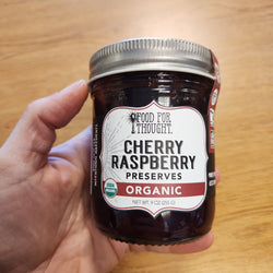 Organic Cherry Raspberry Preserves - Food For Thought - 9 oz.