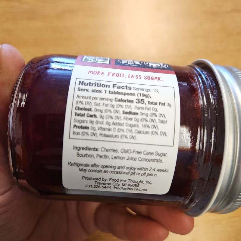 Cherry Bourbon Preserves - Food For Thought - 8.5 oz.