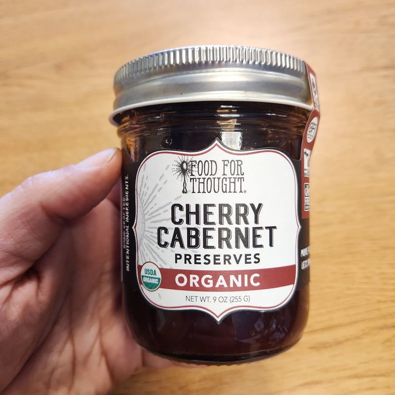 Organic Cherry Cabernet Preserves - Food For Thought - 9 oz.