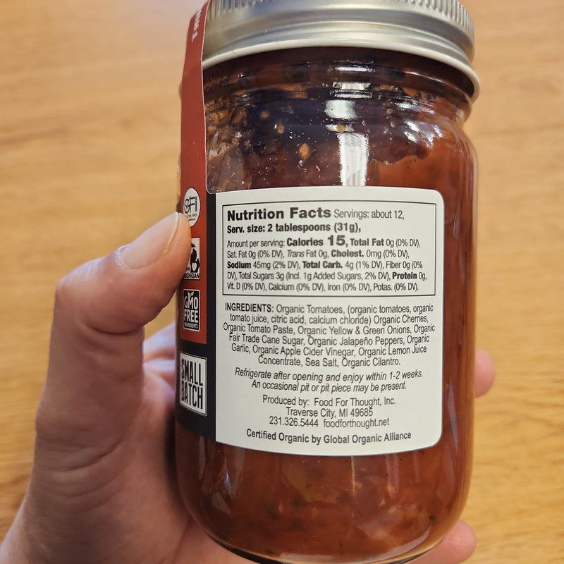 Organic Cherry Salsa - Food For Thought - 13 oz.