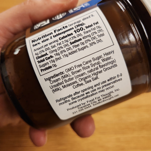 Coffee Caramel Sauce - Food For Thought - 9 oz.