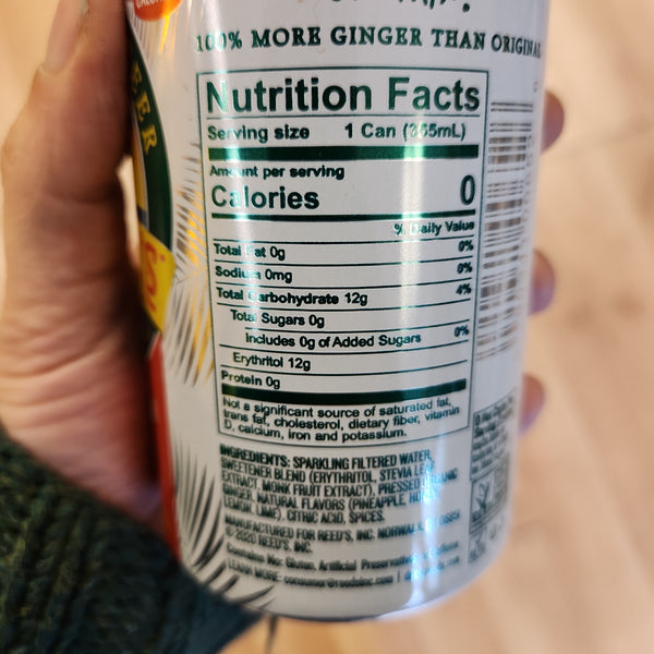 Reed's Extra Ginger Beer ZERO Sugar - 12 oz can