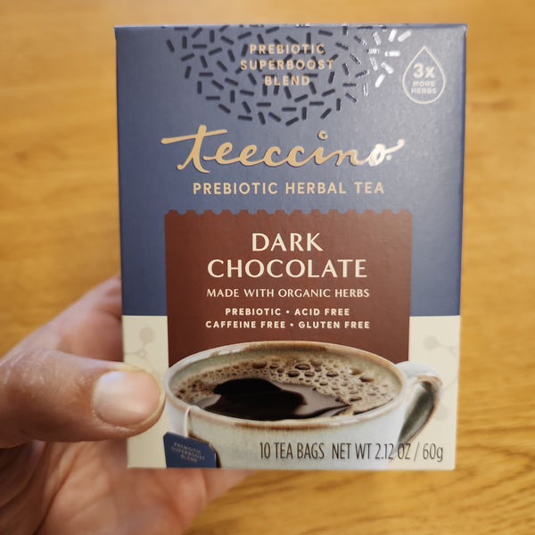 Teeccino Prebiotic Herbal Tea - Dark Chocolate - 10 tea bags