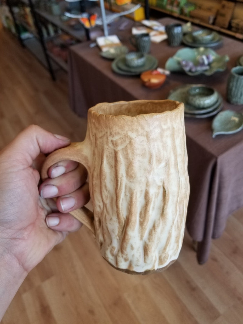 Extra Large Tree Trunk Pottery Mug