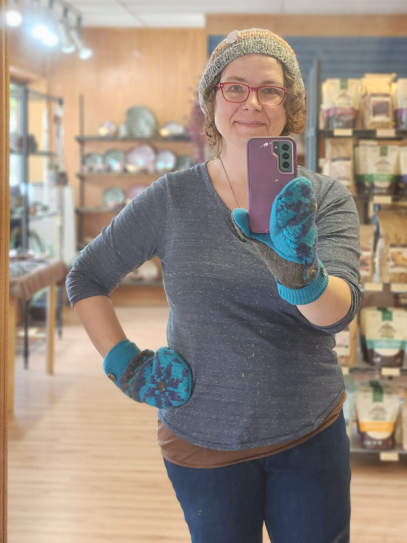 Upcycled Wool Sweater Mittens - Handmade in Roscoe IL