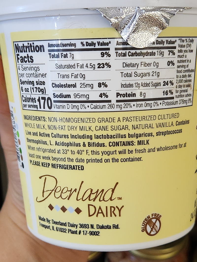 Deerland Dairy Yogurt - Freeport, IL - 24 oz.