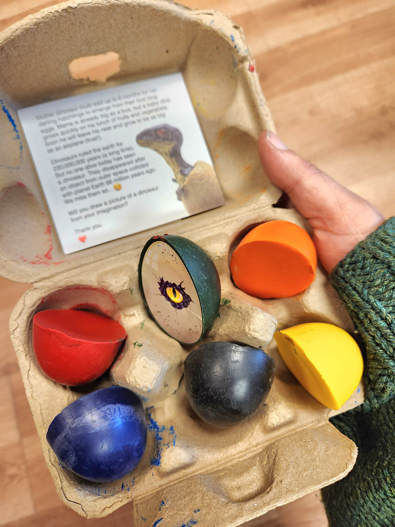 Eco-Kids Beeswax Crayons, Dinosaur Eggs for small hands