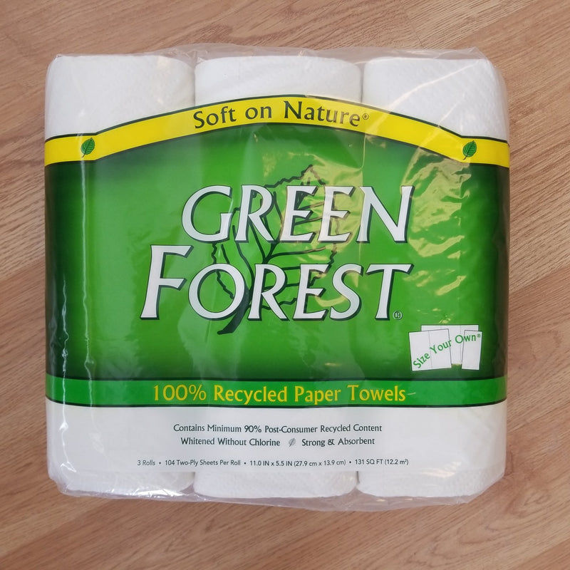 Green Forest 90% Post Consumer Recycled Paper Towels - 3 Rolls