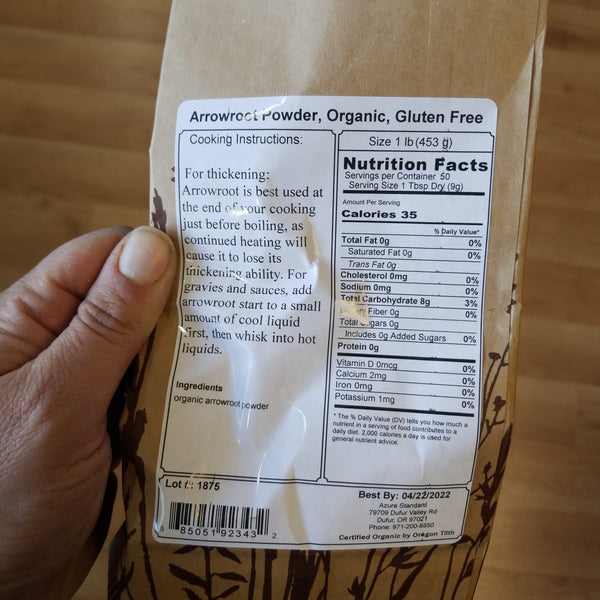 Organic Arrowroot Powder - 1 lb.