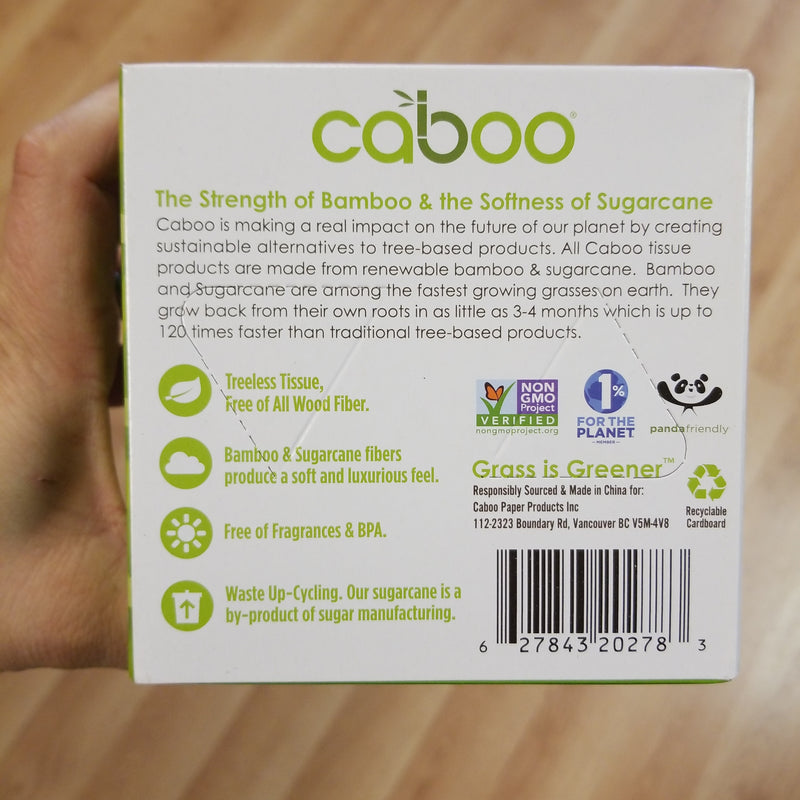 Caboo Facial Tissue - Bamboo + Sugar Cane - 60 tissues