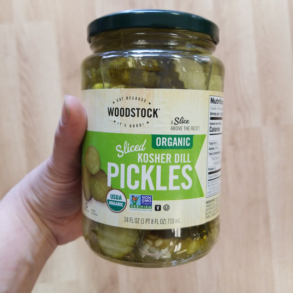 Organic Dill Pickle Slices - Woodstock - 24 oz
