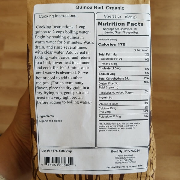 Organic Red Quinoa - 33 oz