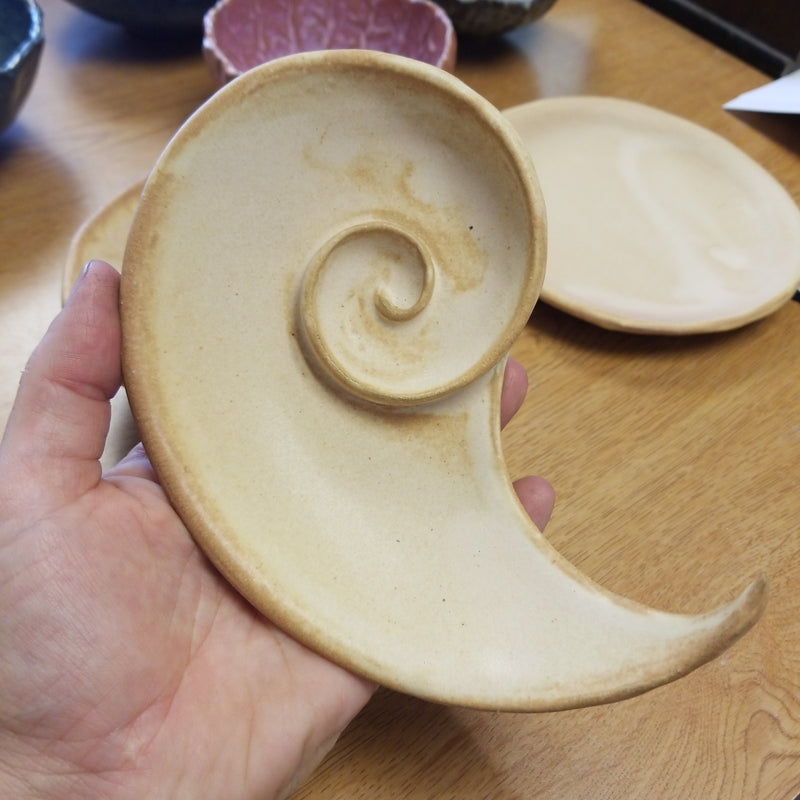 Ammonite Dish - hand built pottery by Jenny Hoople