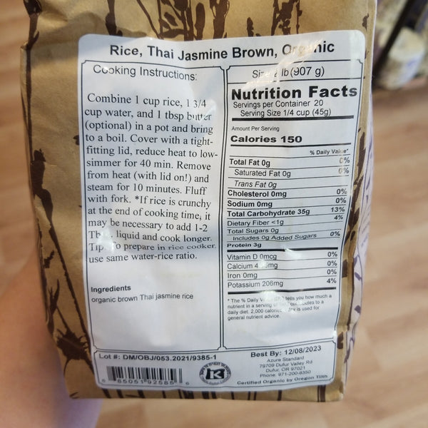 Brown Thai Jasmine Rice - Azure Market - Organic - 2 lbs