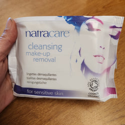 Natracare cleansing makeup removal cloths - 20 count