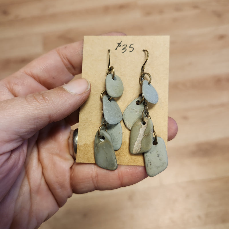 4 Stone Earrings - Lake Michigan Stones