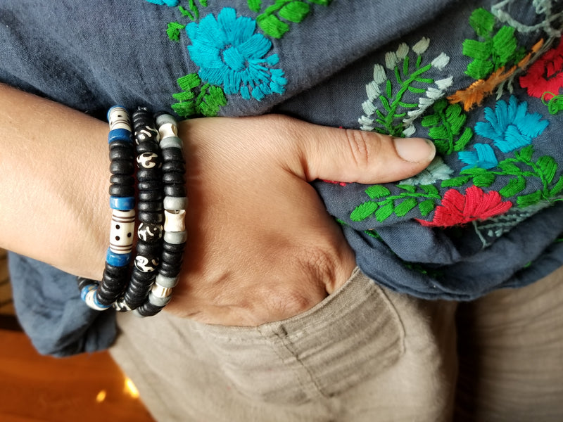 Men's Beaded Bracelet - Blue Morocco