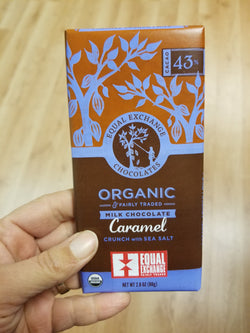 Equal Exchange Milk Chocolate With Caramel Crunch and Sea Salt Bar
