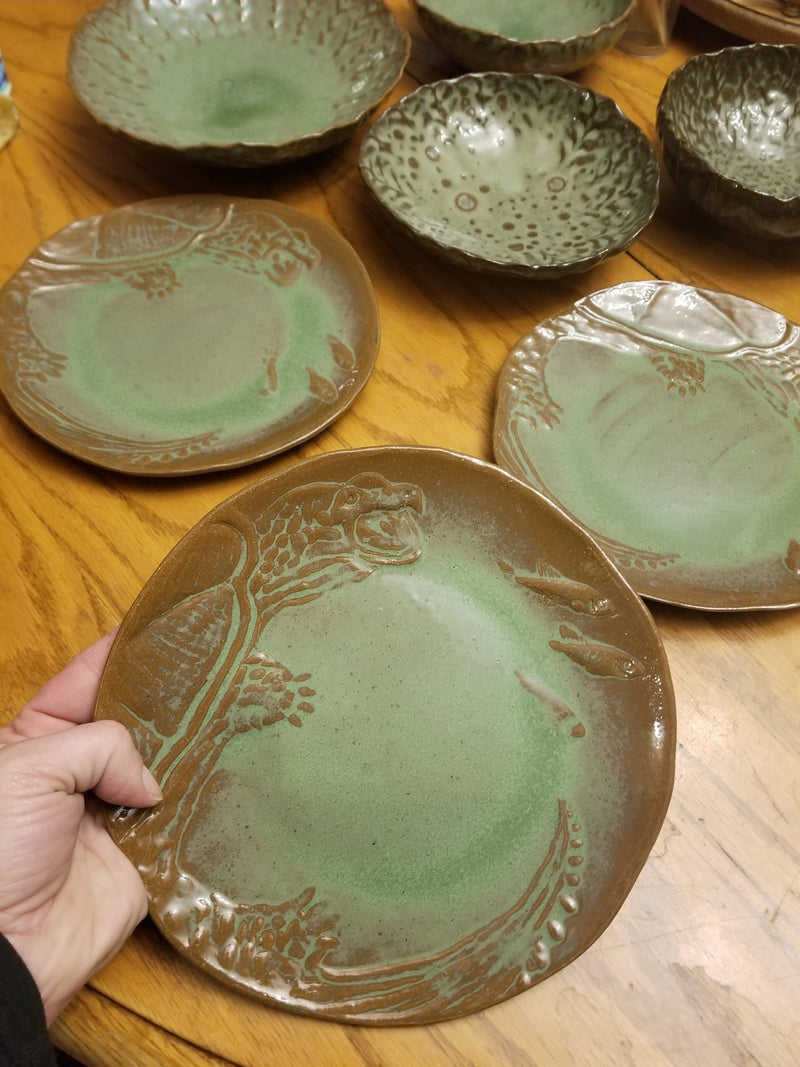 Snapping Turtle Pottery Plate