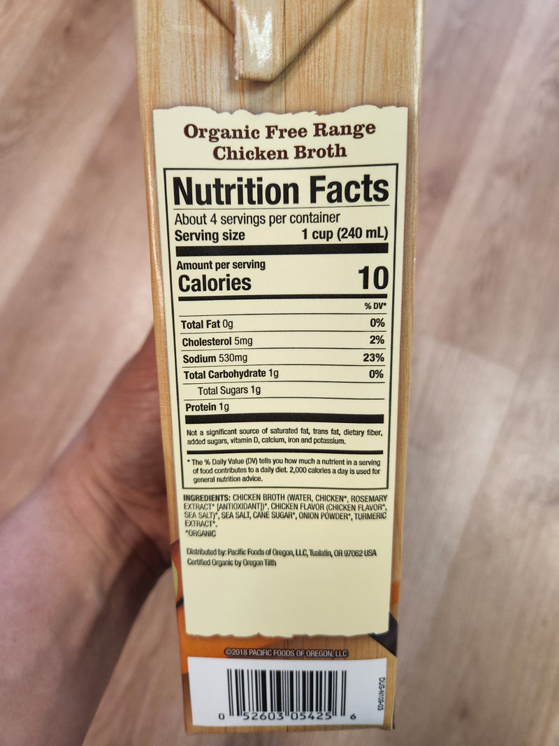Organic Free Range Chicken Broth - Pacific Foods - 32 oz
