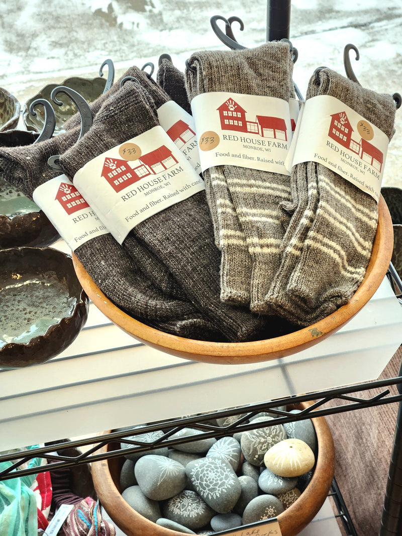Wisconsin Wool Socks - Wool raised in Monroe, locally processed and manufactured