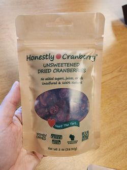 Unsweetened Dried Cranberries - Honestly Cranberry - Wisconsin Grown and Dried