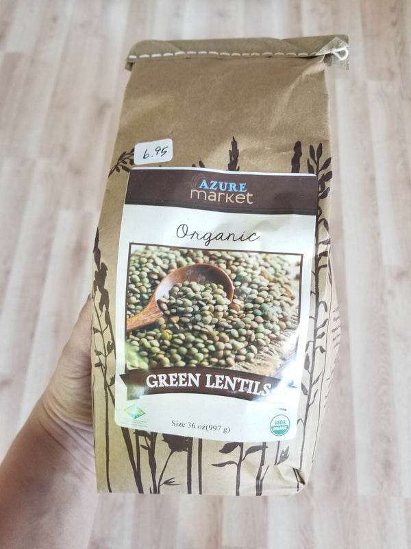 Organic Green Lentils - Dry - 36 oz