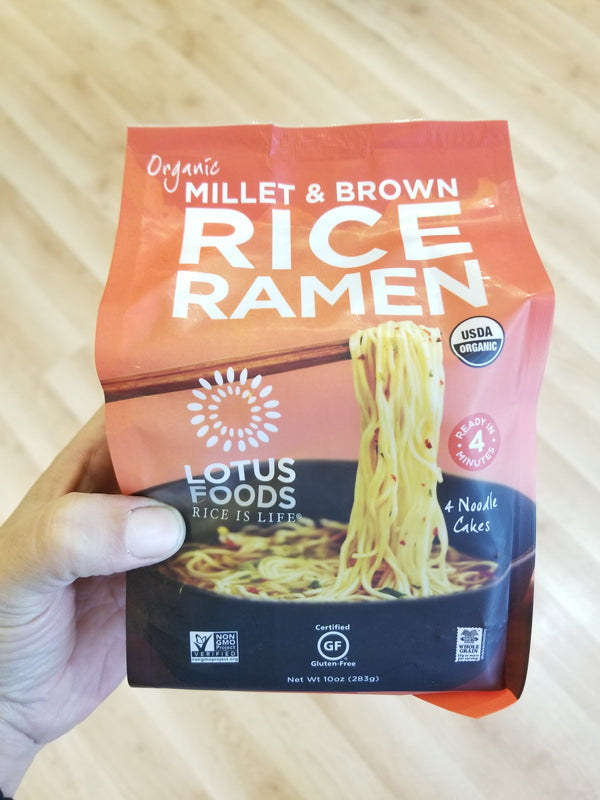Organic Millet and Brown Rice Ramen Noodles - Lotus Foods - 4 Noodle Cakes