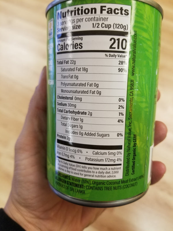 Organic Coconut Milk - Natural Value - 14.5 oz
