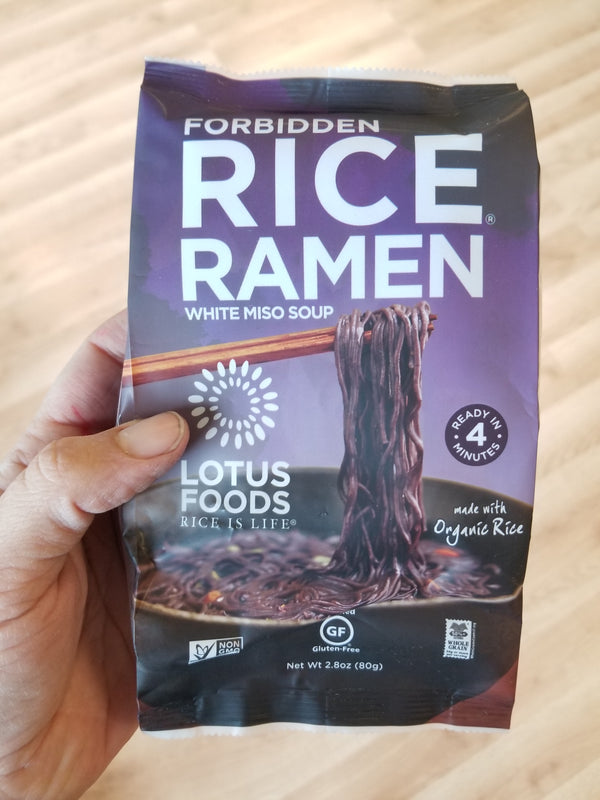 Forbidden Rice Ramen Noodles - Lotus Foods - 1 Noodle Cake with Miso Packet