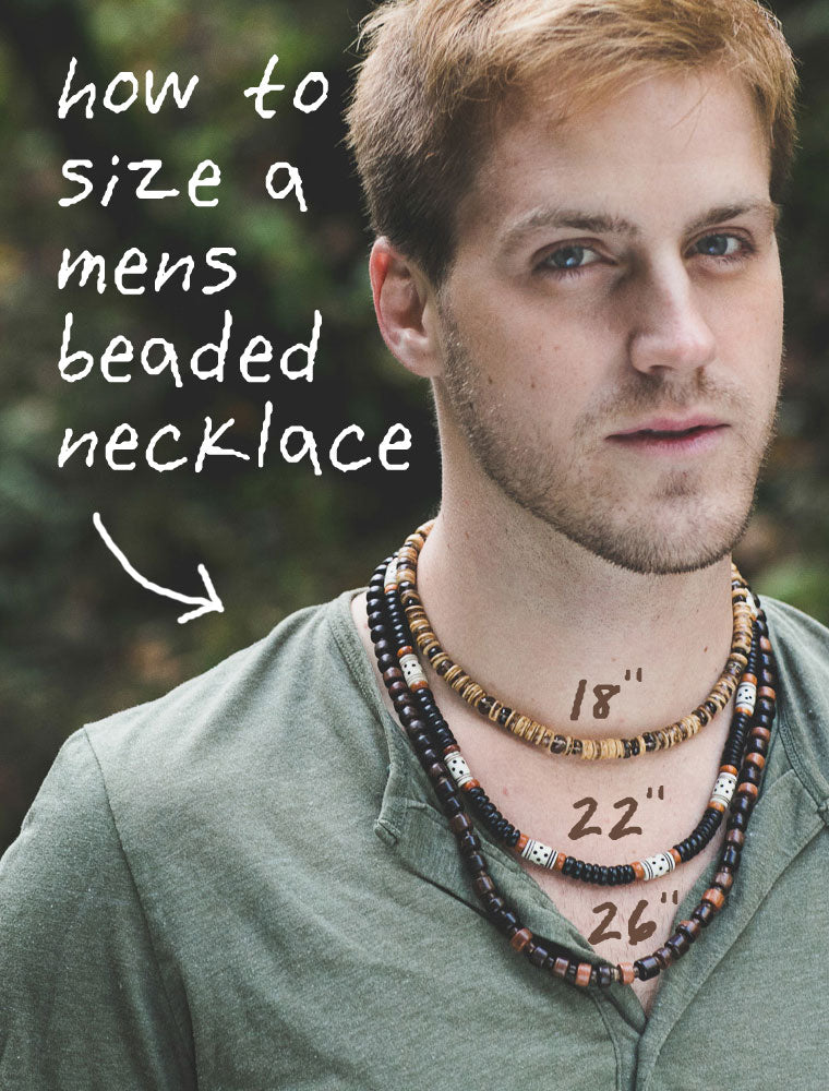 How to size a mens beaded necklace.