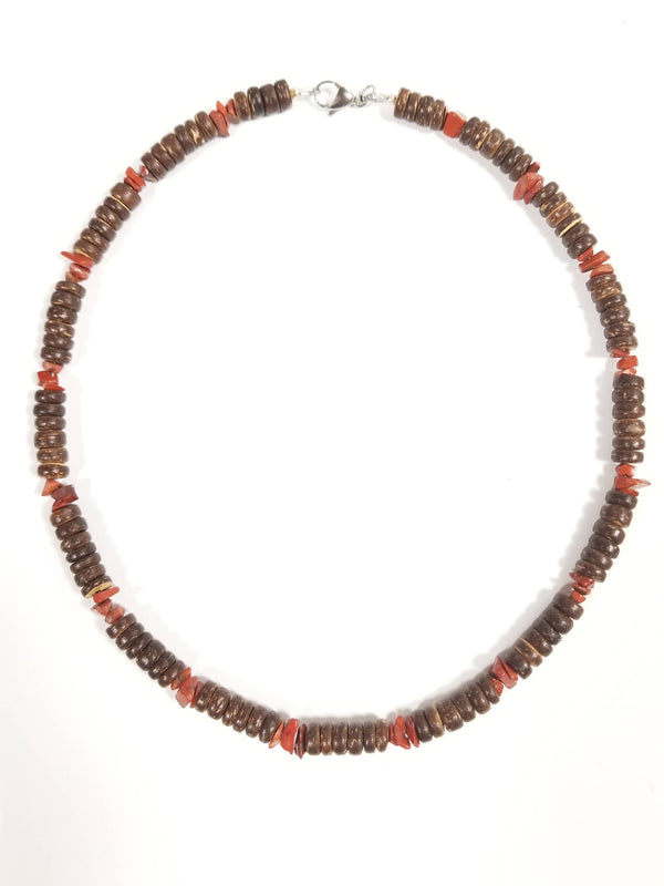 Men's Beaded Necklace - Red Jasper