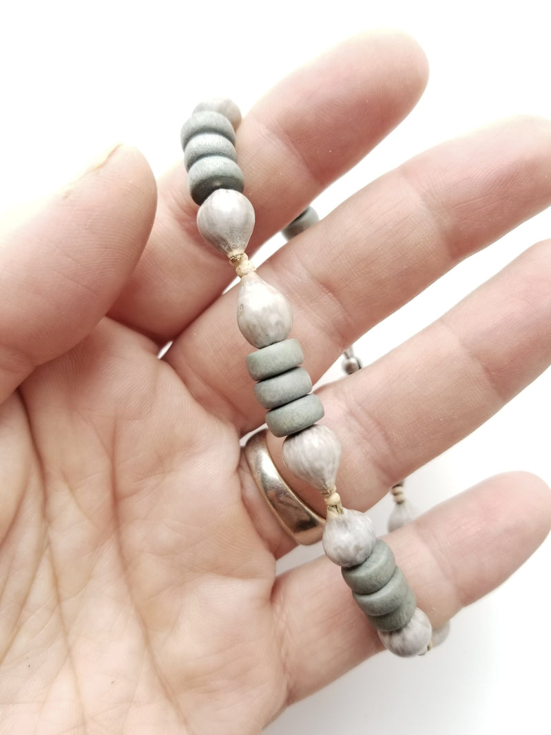 Men's Beaded Bracelet - Grey Job's Tears