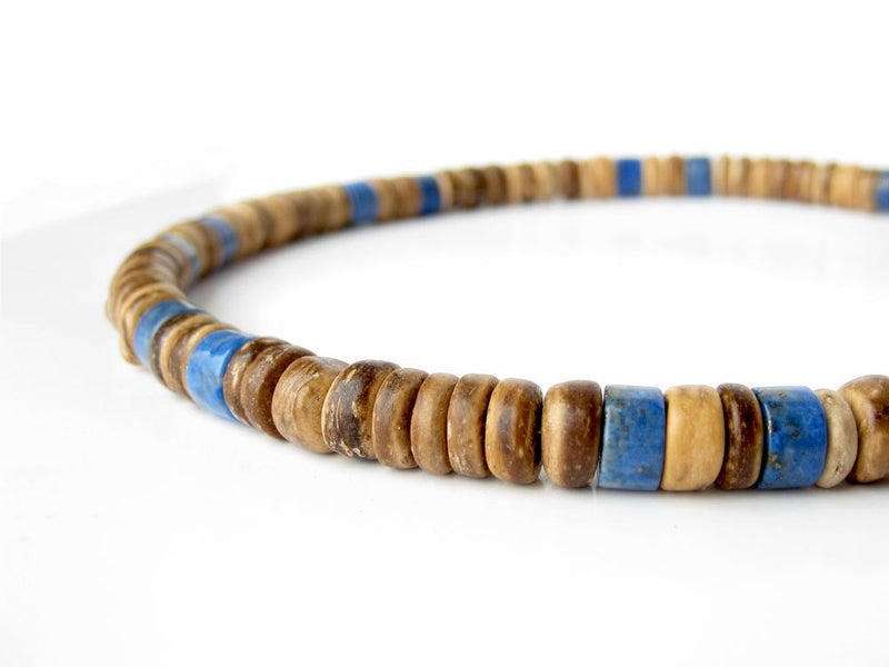 Men's Beaded Necklace - Tribal Lapis.