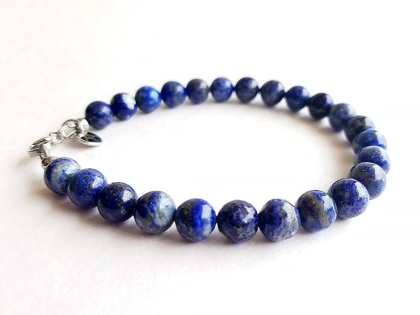 Men's Beaded Bracelet - Lapis Lazuli Beads