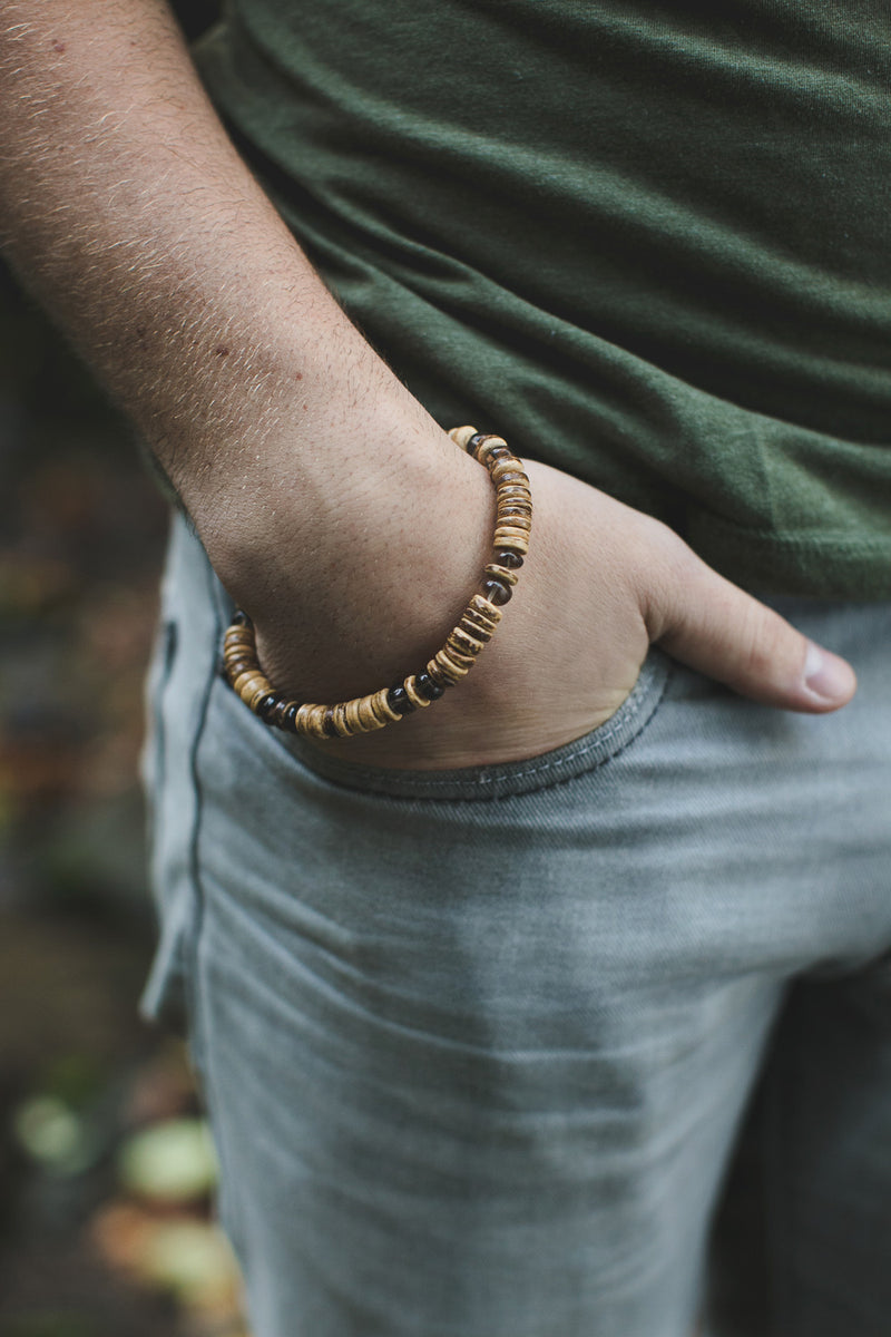 Men's Beaded Bracelet - Skinny Woodsman