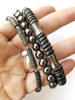 Men's Beaded Bracelet Collection - Dark Matter