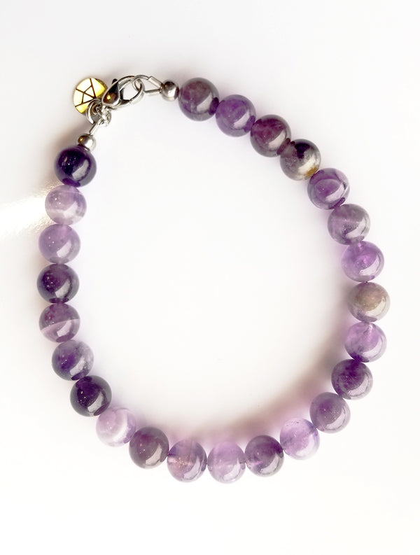 Men's Beaded Bracelet - Amethyst Beads